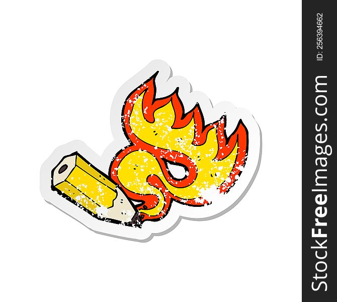 Retro Distressed Sticker Of A Cartoon Red Hot Pencil