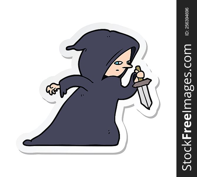 Sticker Of A Cartoon Assassin