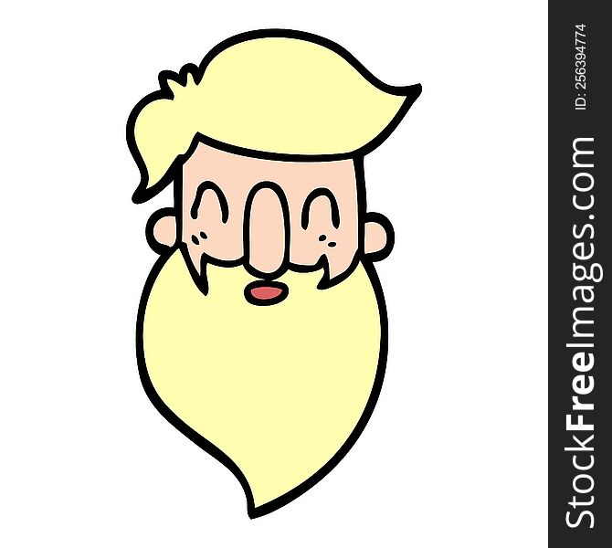 cartoon doodle bearded man