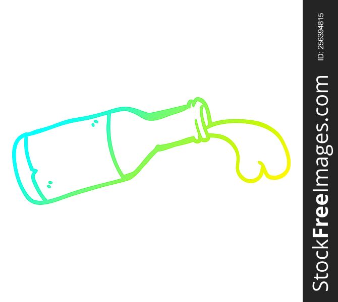 cold gradient line drawing cartoon bottle of chocolate milk