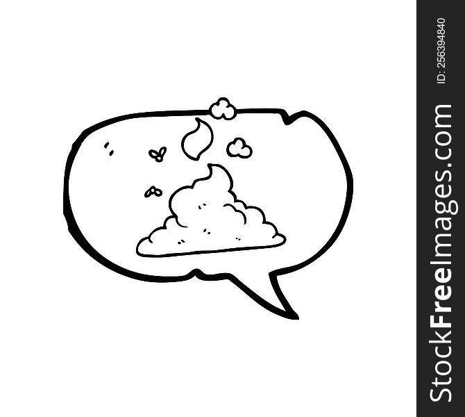 freehand drawn speech bubble cartoon steaming pile of poop