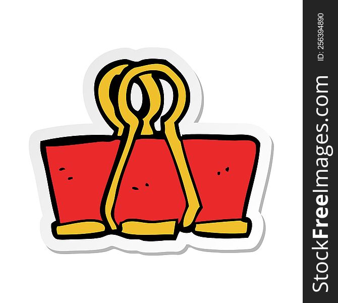 sticker of a cartoon brass clip