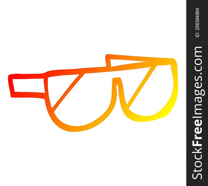 warm gradient line drawing of a cartoon sunglasses