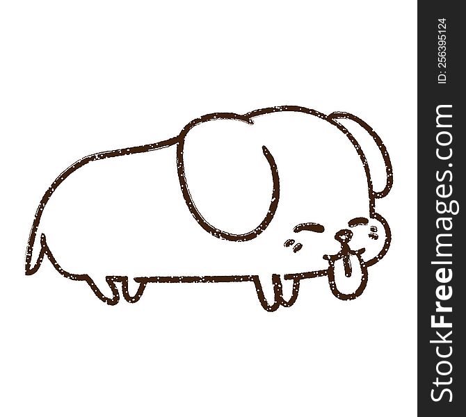 Cute Dog Charcoal Drawing