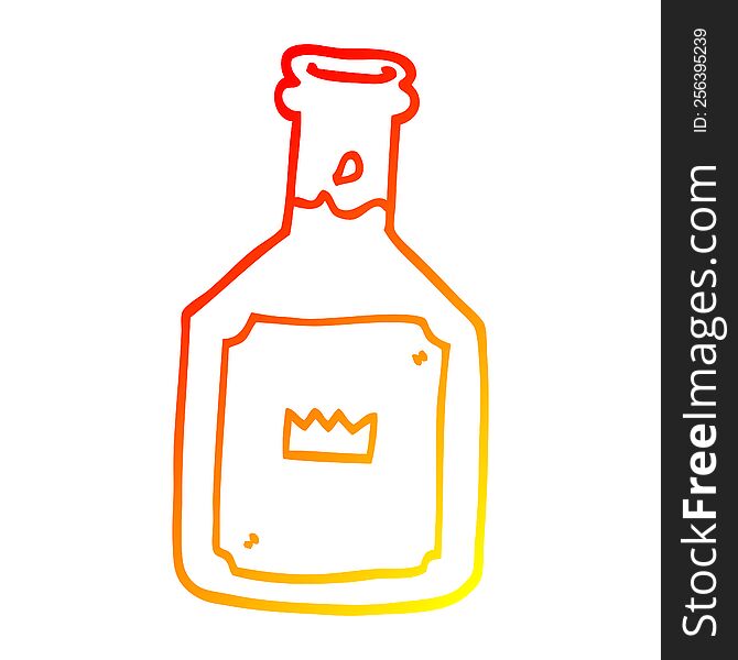 Warm Gradient Line Drawing Cartoon Alcoholic Drink