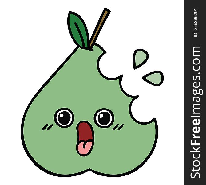 cute cartoon of a green pear. cute cartoon of a green pear