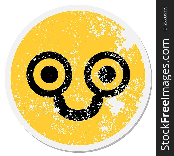 Happy Staring Face Circular Sticker