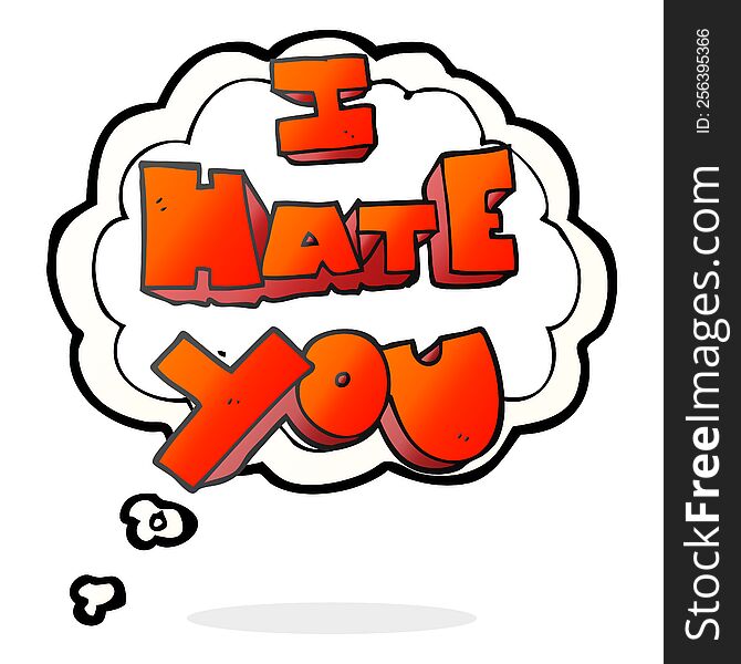 I Hate You Thought Bubble Cartoon Symbol