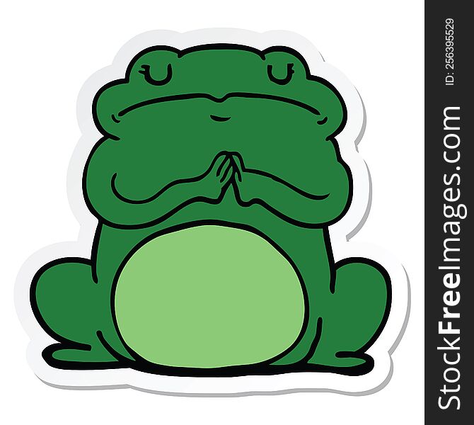 Sticker Of A Cartoon Arrogant Frog