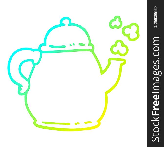 cold gradient line drawing cartoon tea po