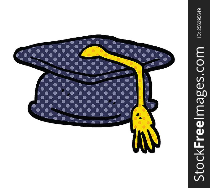 Comic Book Style Cartoon Graduation Hat