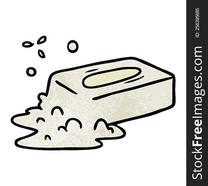 Textured Cartoon Doodle Of A Bubbled Soap