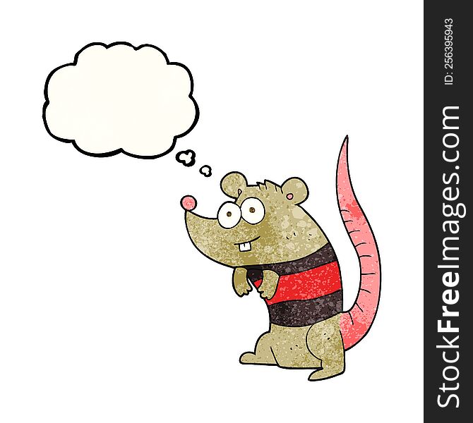 Thought Bubble Textured Cartoon Rat