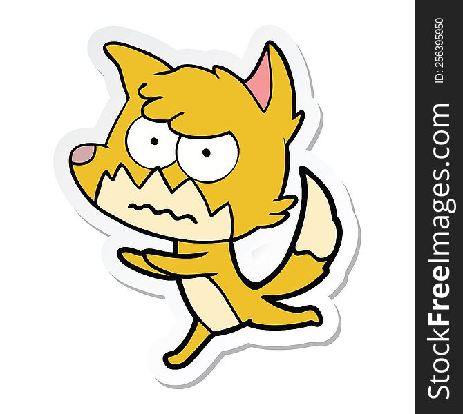 Sticker Of A Cartoon Annoyed Fox