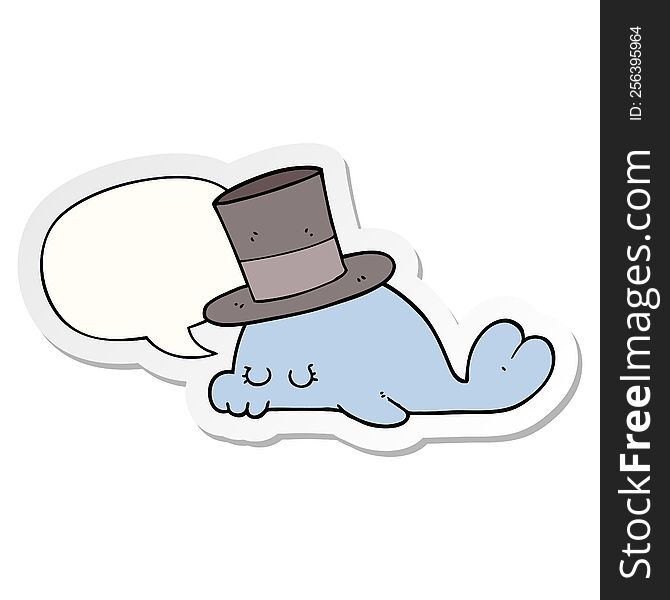 Cute Cartoon Dolphin And Speech Bubble Sticker