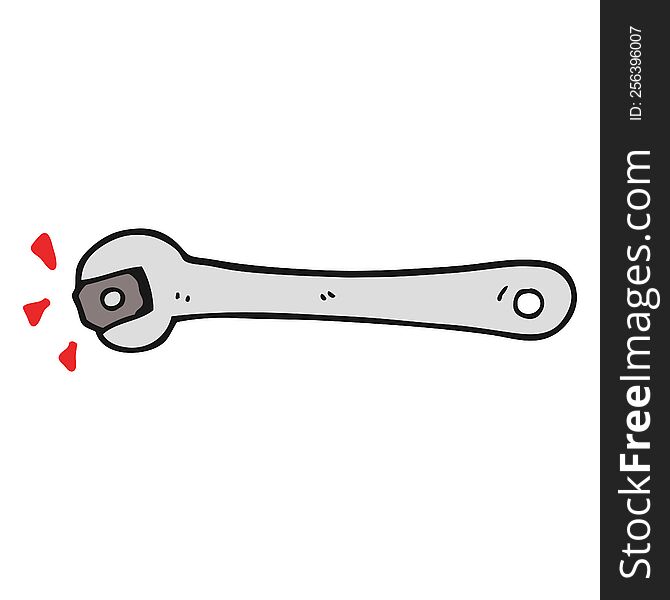 cartoon spanner turning nut