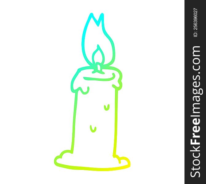 cold gradient line drawing of a carton candle