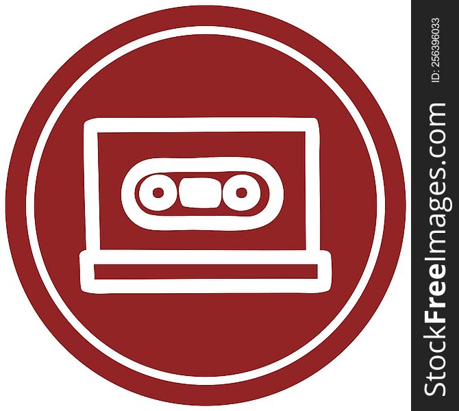 cassette tape circular icon symbol