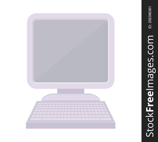 Flat colour illustration of a computer