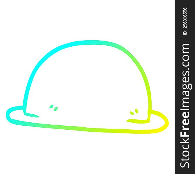 cold gradient line drawing of a cartoon hat