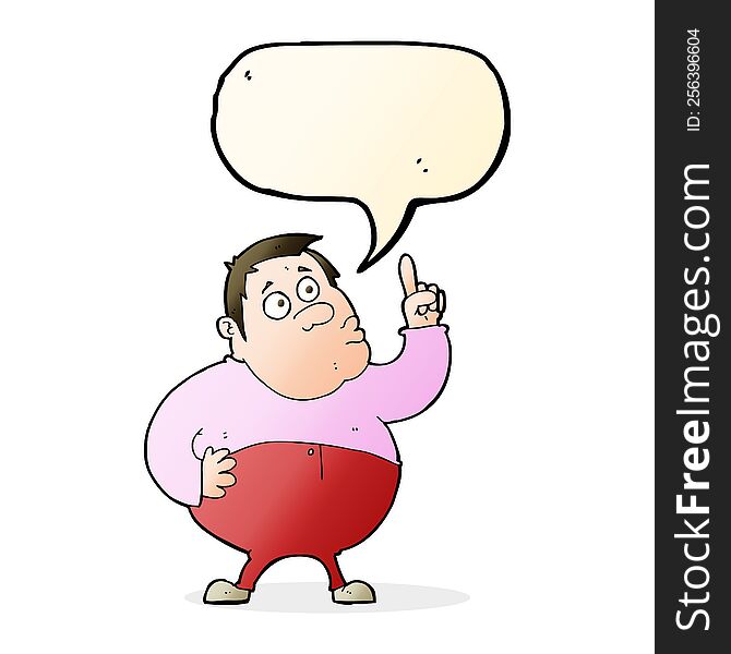 Cartoon Man Asking Question With Speech Bubble