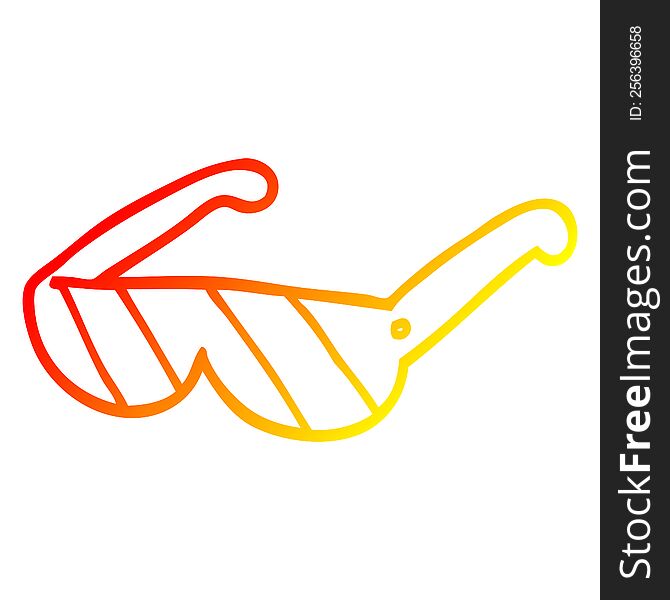 warm gradient line drawing of a cartoon safety glasses