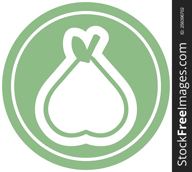 organic pear circular icon symbol
