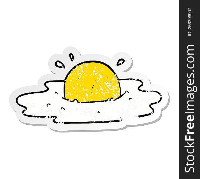 Distressed Sticker Of A Cute Cartoon Fried Egg