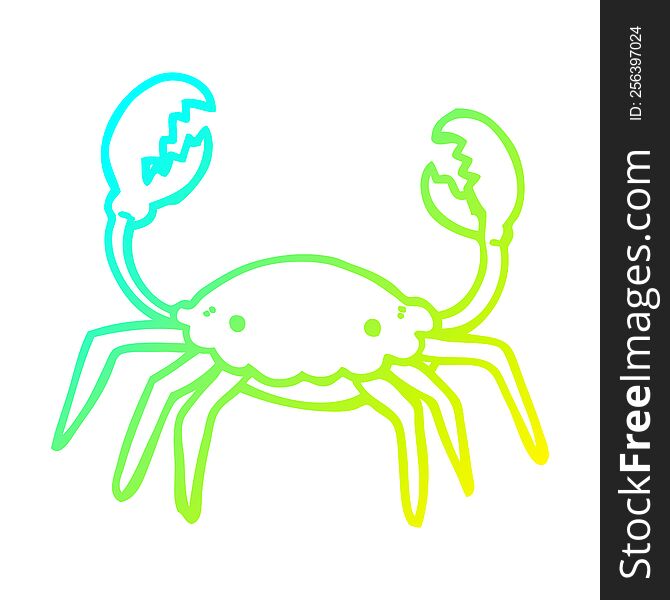 Cold Gradient Line Drawing Cartoon Crab