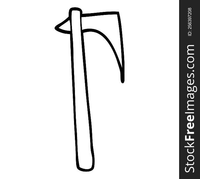 line drawing cartoon sharp axe