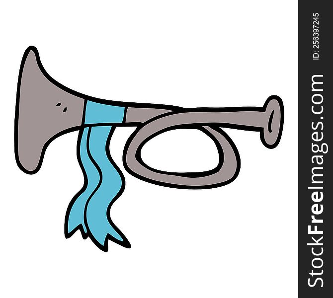 cartoon doodle metal trumpet