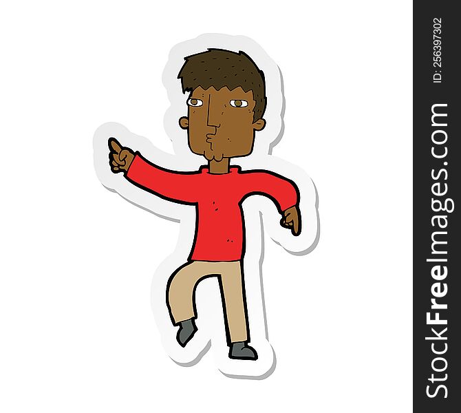 Sticker Of A Cartoon Dancing Man