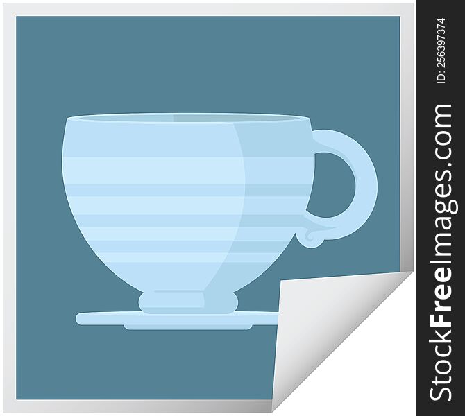 Coffee Cup Graphic Square Sticker