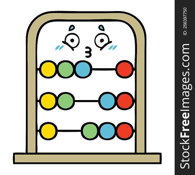 cute cartoon of a abacus. cute cartoon of a abacus