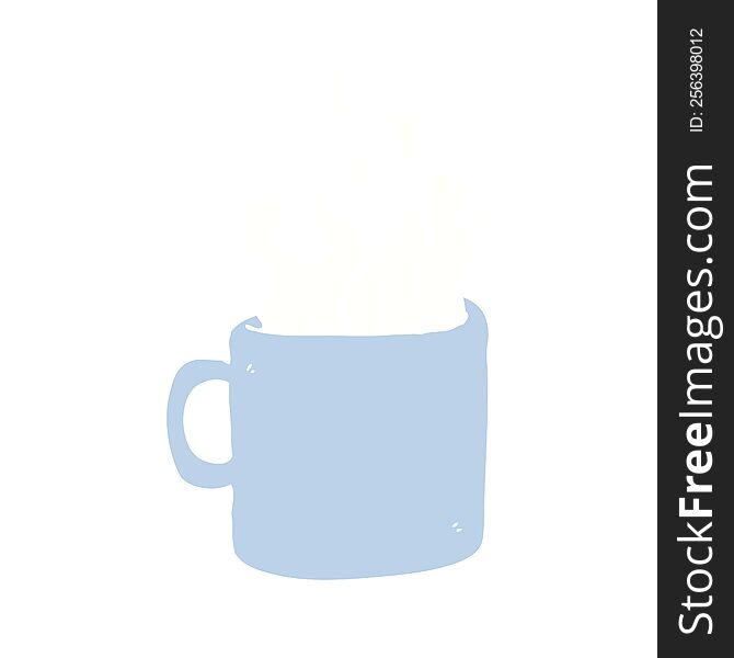 flat color style cartoon hot cup of coffee