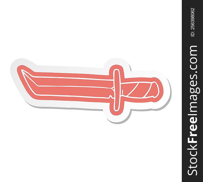 cartoon sticker of a short dagger