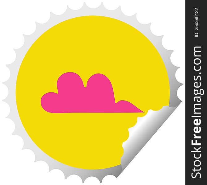 Circular Peeling Sticker Cartoon Cloud