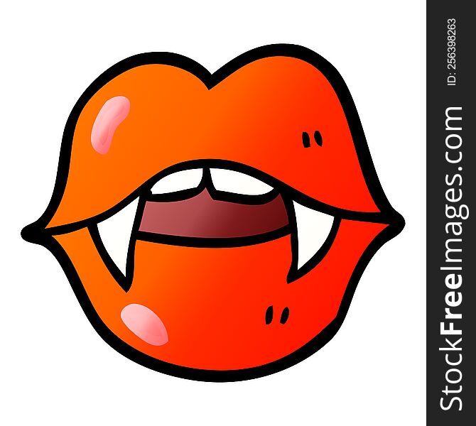 vector gradient illustration cartoon vampire mouth