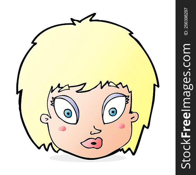 Cartoon Surprised Female Face