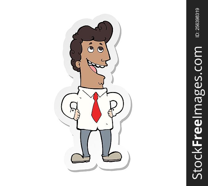 sticker of a cartoon businessman