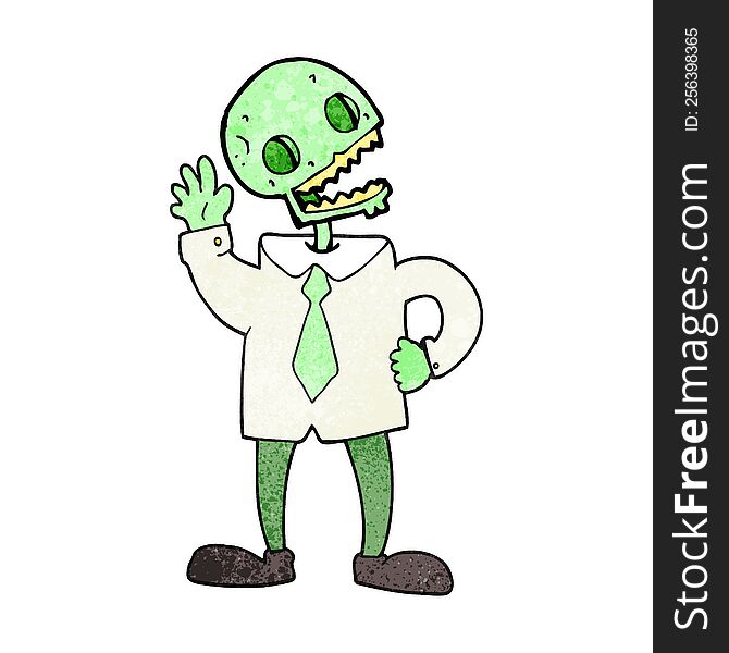 Textured Cartoon Zombie Businessman
