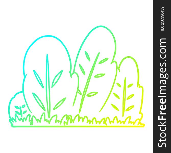 cold gradient line drawing of a cartoon hedge