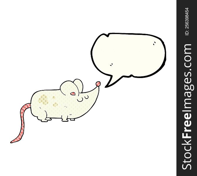 Cute Comic Book Speech Bubble Cartoon Mouse