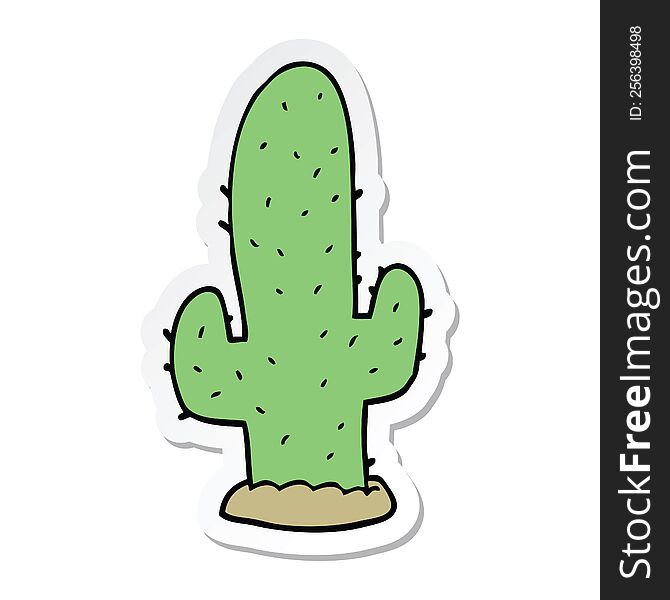 sticker of a cartoon cactus