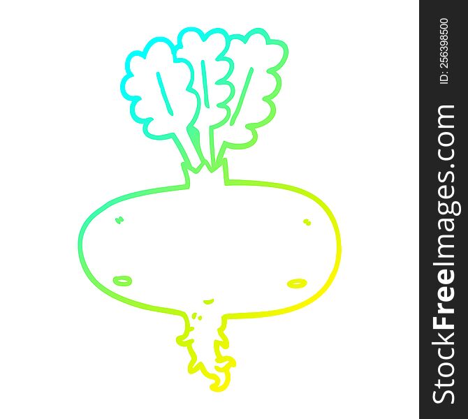 cold gradient line drawing of a cartoon beetroot