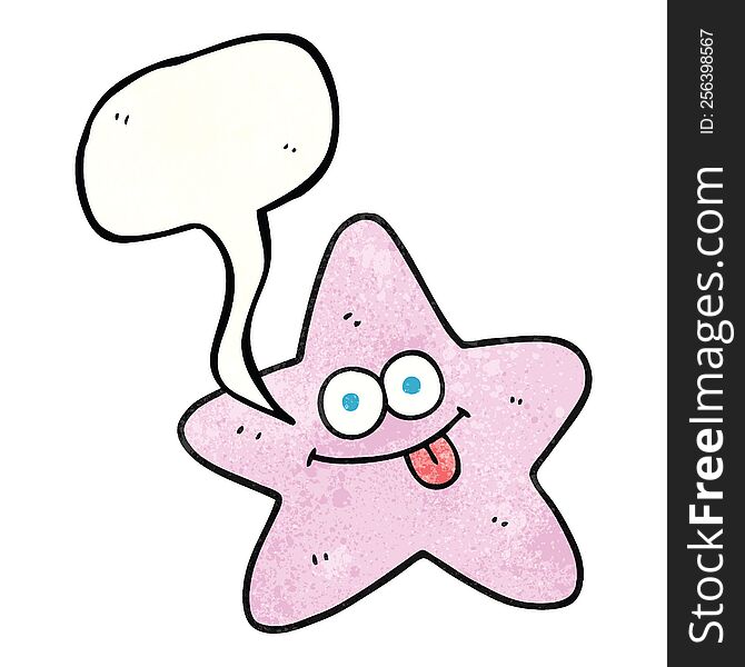 Speech Bubble Textured Cartoon Starfish