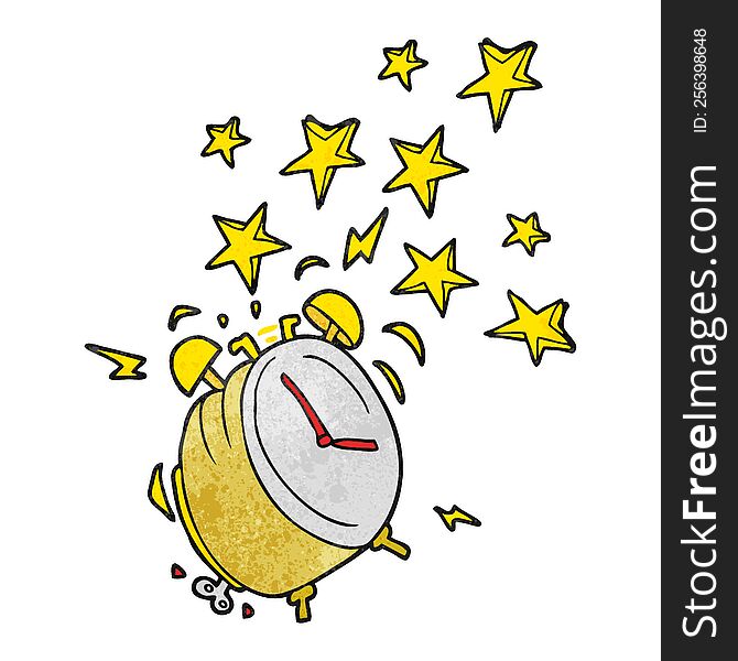 Textured Cartoon Ringing Alarm Clock