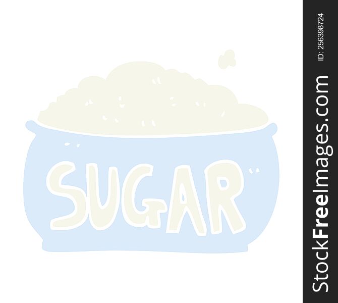 Flat Color Illustration Of A Cartoon Sugar Bowl