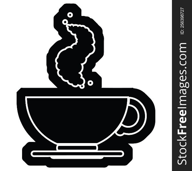 vector icon illustration of a hot cup of coffee. vector icon illustration of a hot cup of coffee