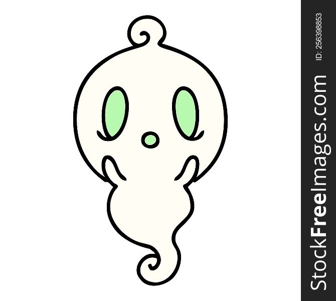 cartoon of a cute halloween ghost